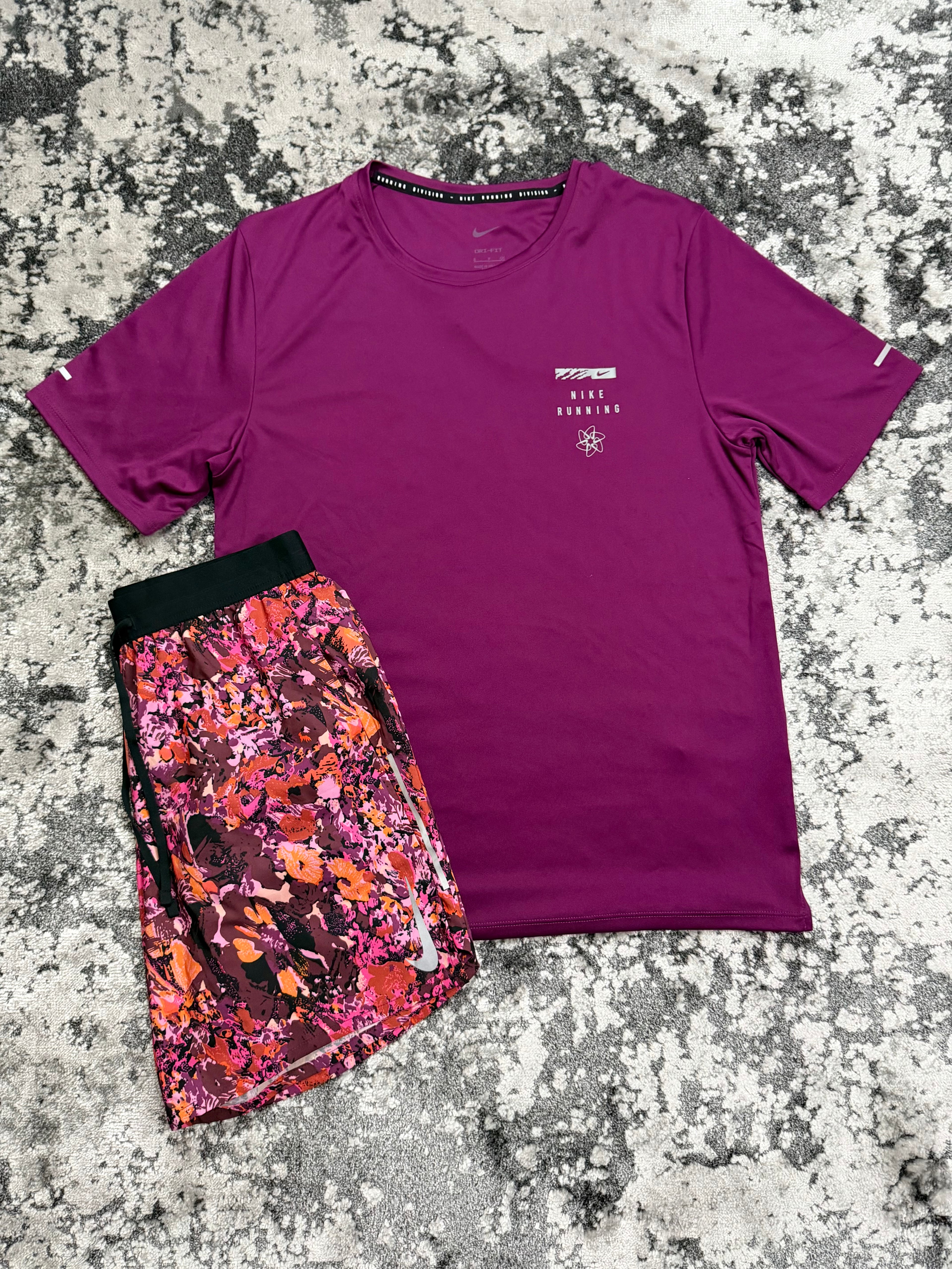 Purple Nike Floral 2 Piece Set