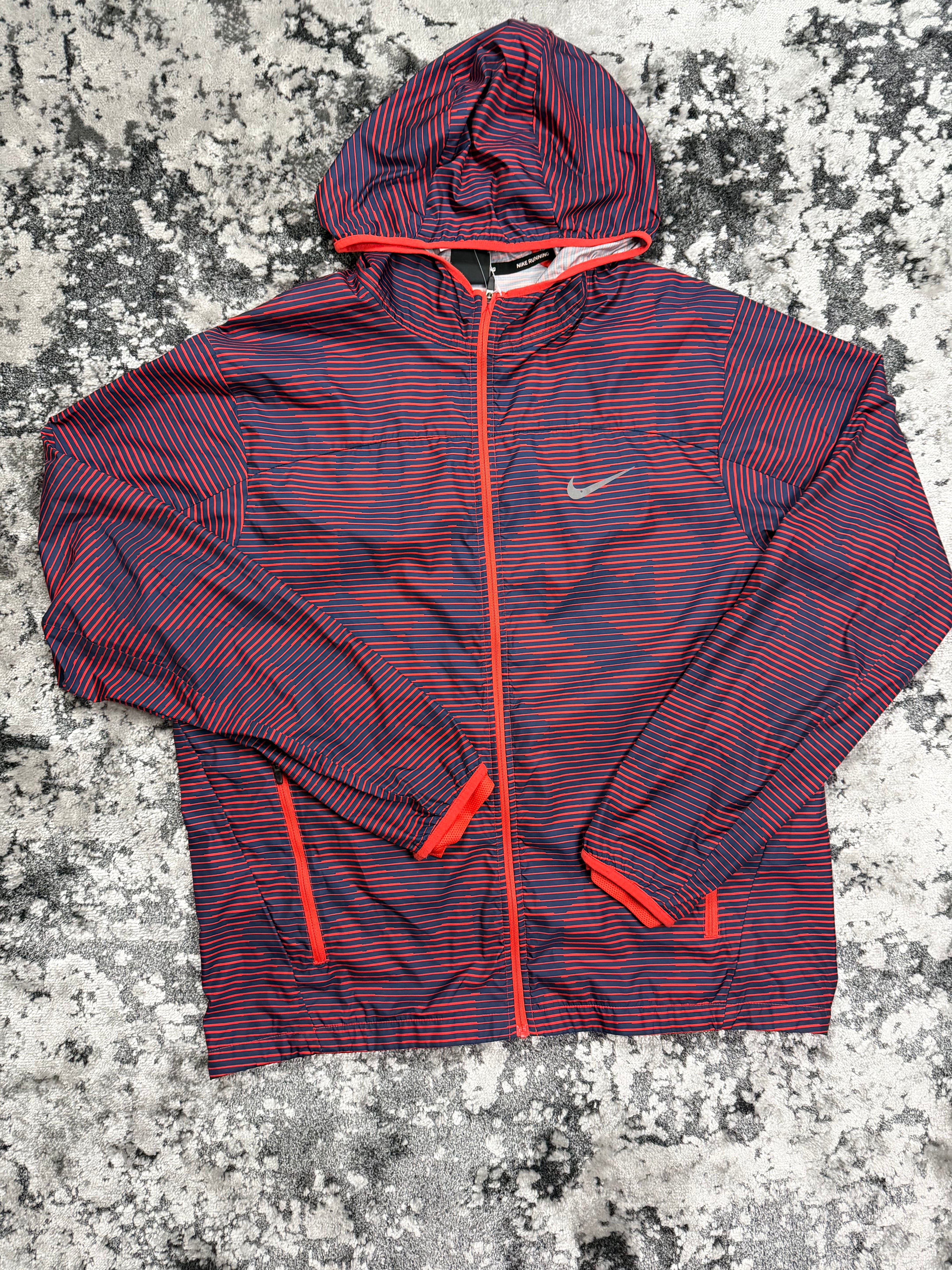 Red Nike Geometric Windrunner